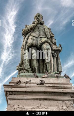 Die Statue von Willem I., Willem Frederik, Prinz von Orange-Nassau war ein Prinz von Orange und der erste König der Niederlande und Großherzog von Luxemburg Stockfoto