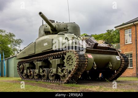 1943 M4A1 Sherman-Tank am Bicester Flywheel, der am 17. Juni 2023 im Bicester Heritage Centre stattfindet. Stockfoto