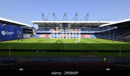 Krakau, Polen. 25. Juni 2023. Rugby 7s. Europäische Spiele 2023. Henryk-Reyman-Stadion. Krakau. Während der Rugby 7s-Veranstaltung bei den Europaspielen 2023 in Krakau, Polen. Kredit: Sport In Pictures/Alamy Live News Stockfoto