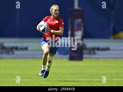 Krakau, Polen. 25. Juni 2023. Rugby 7s. Europäische Spiele 2023. Henryk-Reyman-Stadion. Krakau. K Riegertova (CZE) während der Rugby 7s-Veranstaltung bei den Europaspielen 2023 in Krakau, Polen. Kredit: Sport In Pictures/Alamy Live News Stockfoto