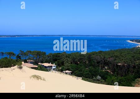 Die Dune du Pyla, die höchste in Europa, befindet sich im Südwesten Frankreichs im Departement Gironde. Arcachon, Gironde, Frankreich Stockfoto