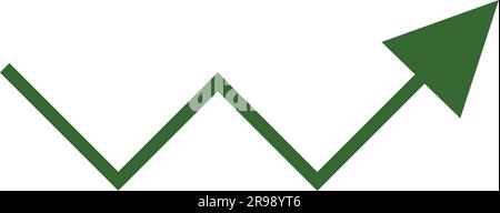Business Green Arrow-Vektor-Trendanalyse Stock Vektor