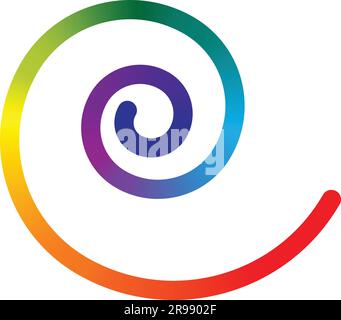 3D-Darstellung einer Regenbogenspirale Stock Vektor