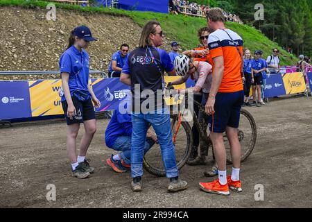 Krakau, Polen. 25. Juni 2023. KRAKAU, POLEN - JUNI 25: Puck Pieterse aus den Niederlanden tritt am 5. Tag der Europaspiele am 25. Juni 2023 in Krakau, Polen, auf dem Radfahren Mountain Bike an – Frauen-Cross-Country. (Foto: Pablo Morano/BSR Agency) Kredit: BSR Agency/Alamy Live News Stockfoto