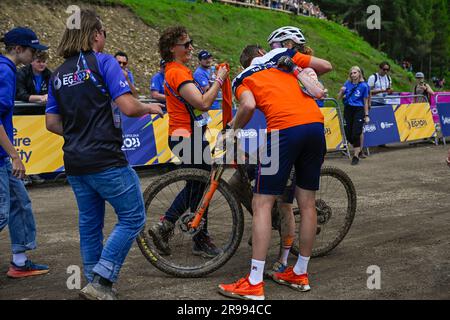 Krakau, Polen. 25. Juni 2023. KRAKAU, POLEN - JUNI 25: Puck Pieterse aus den Niederlanden tritt am 5. Tag der Europaspiele am 25. Juni 2023 in Krakau, Polen, auf dem Radfahren Mountain Bike an – Frauen-Cross-Country. (Foto: Pablo Morano/BSR Agency) Kredit: BSR Agency/Alamy Live News Stockfoto