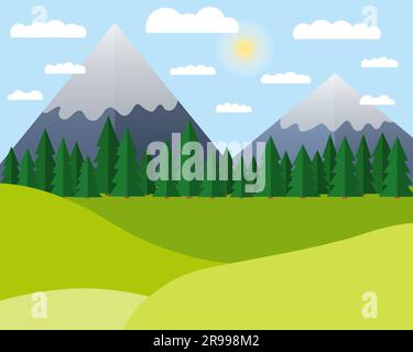 Vector Sommerberglandschaft Stock Vektor