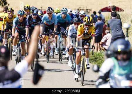 SITTARD - die führende Gruppe fährt durch die Limburg-Landschaft in der Nähe von Sittard während des NK Road Biking. Die Männer kämpfen in Limburg um den Titel beim NK Cycling. ANP MARCEL VAN HOORN niederlande Out - belgien Out Credit: ANP/Alamy Live News Stockfoto