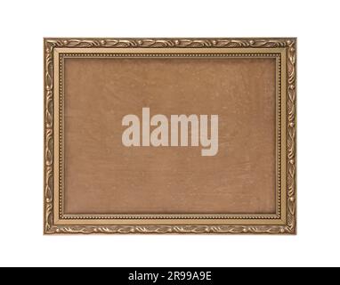 Alter hölzerner Bilderrahmen isoliert auf weißem Hintergrund mit Beschneidungspfad Stockfoto
