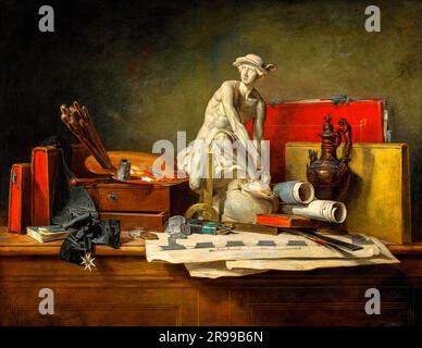 Jean-Baptiste-Simeon Chardin, die Attribute der Künste und die Belohnungen, die gewährt werden. 1766 Öl auf Leinwand. Minneapolis Institut der Kunst, UNS Stockfoto