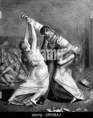 Der Trunkenheitsabdruck in hoher Auflösung von George Wesley Bellows. Original aus der Boston Public Library. Stockfoto