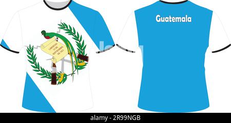 T-Shirts mit Guatemala Flag Vector Stock Vektor