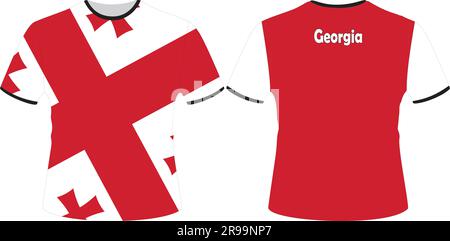 T-Shirts mit Georgia Flag Vector Stock Vektor