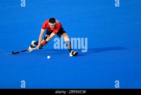 Liam Sanford aus Großbritannien in Aktion während des FIH Hockey Pro League-Spiels in Lee Valley, London. Bilddatum: Mittwoch, 21. Juni 2023. Stockfoto