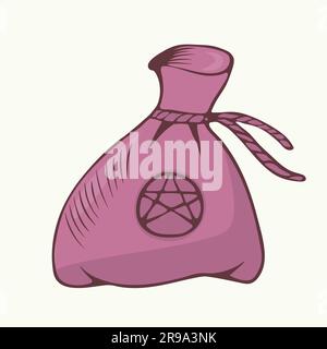 Vektordarstellung einer handgezeichneten Hexentasche Stock Vektor