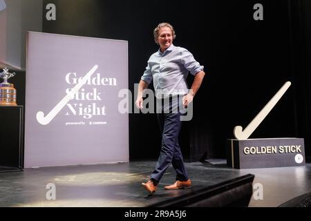 Wavre, Belgien. 25. Juni 2023. Pascal Kina, Cheftrainer von Gantoise, wurde während einer Zeremonie zur Auszeichnung der „Goldenen Sticks“ (Gouden Sticks - Sticks d'Or) für die besten Spieler des Hockeywettbewerbs 2022-2023, Sonntag, den 25. Juni 2023 in Wavre, fotografiert. BELGA FOTO KURT DESPLENTER Kredit: Belga News Agency/Alamy Live News Stockfoto