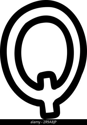 Großbuchstabe Q der lateinischen englischen Umrissschriftart Stock Vektor