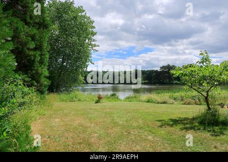 Blick auf den Fluss Eden in der Landschaft von Kent Stockfoto