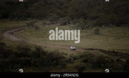 Naivasha, Kenia. 25. Juni 2023. Pierre-Louis Loubet (Fra) Nicolas Gilsoul (Bel), von Ford Puma Rally1 während der M-Sport Ford WRT, 25. Juni 2023 in Naivasha, Kenia Credit: Live Media Publishing Group/Alamy Live News Stockfoto