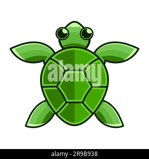 Die vektorschwarze Silhouette einer Schildkröte, isoliert auf dem Hintergrund. Stock Vektor