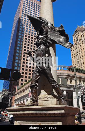 Eintritt Day Monument Miner Statue von Douglas Tilden in der Market Street in San Francisco, Kalifornien Stockfoto