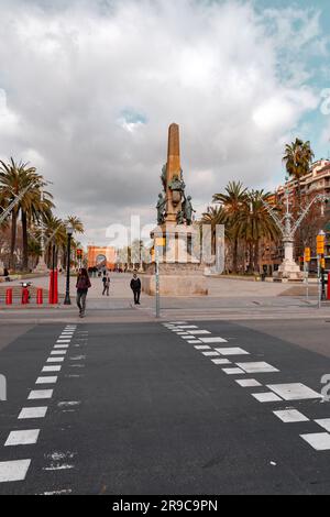 Barcelona, Spanien - 10. FEBRUAR 2022: Monument von Rius und Taulet im Parc Ciutadella, gewidmet Francesc de Paula Rius i Taulet, der der war Stockfoto