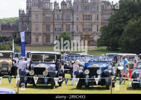 Jährliche Rally & Concours d'Elegance von Rolls-Royce und Bentley Cars im Burghley House Stockfoto