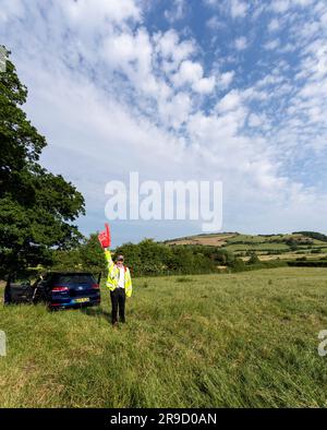 Prescott Bike Festival in Aid of Blood Bikes Wohltätigkeitsorganisationen, Prescott Hill Climb, Großbritannien Stockfoto