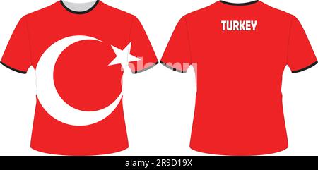 T-Shirts mit Truthahn-Flaggen-Vektor Stock Vektor