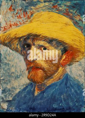 Vincent van Gogh – Selbstporträt mit Strohhut 1887. 34,9 x 26,7 cm Stockfoto