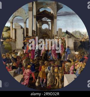 Sandro Botticelli - die Verehrung der Könige 1470-75 Stockfoto