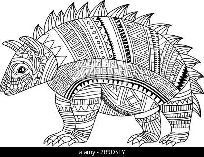 Malseite Armadillo. Armadillo-Farbseite in modernem Stil. Stock Vektor