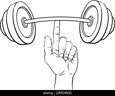Gewichtheben Hand Finger Halten Langhantel Konzept Stock Vektor
