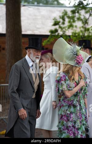 Ascot, Berkshire, Großbritannien. 21. Juni 2023. Prinz Michael von Kent kommt am zweiten Tag im Royal Ascot an Stockfoto