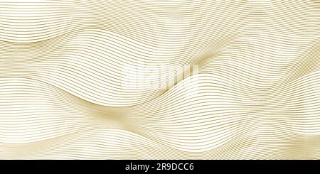Abstrakter Hintergrund mit welligen goldenen Linien. Vektordarstellung Stock Vektor
