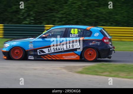 Dalton on Tees, 25. Juni 2023. Daniel Scott fährt einen BMW E87 116i in der Gaz Shocks 116 Trophäe während des 750. Motor Club Meetings im Croft Circuit. Kredit: Colin Edwards Stockfoto