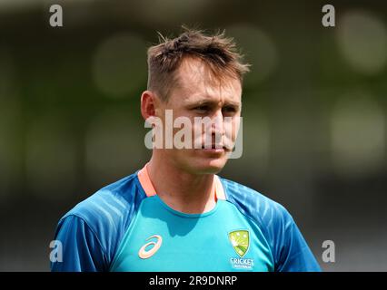 Australiens Marnus Labuschagne während einer Nets-Sitzung am Lord's Cricket Ground in London. Foto: Montag, 26. Juni 2023. Stockfoto