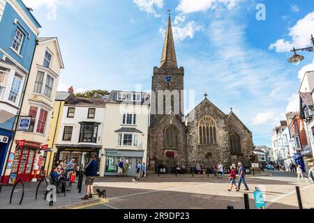 Tenby, Pembrokeshire, Wales, Tenby Town Centre, Tenby Wales, Tenby UK, Tenby Shops, Shops, Shopping, Town Centre, Städte, Straße, Straße, Stadtzentrum Stockfoto