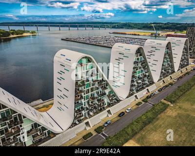 Vejle Fjord Boelgen Modern Apartments, Dänemark Stockfoto