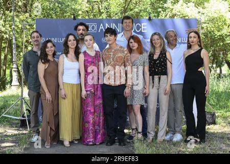 Rom, Italien. 26. Juni 2023. Alle Besetzung während des PhotoCall des Films Noi Anni Luce in der Casa del Cinema, 26. Juni 2023, Rom, Italien. Kredit: Live Media Publishing Group/Alamy Live News Stockfoto