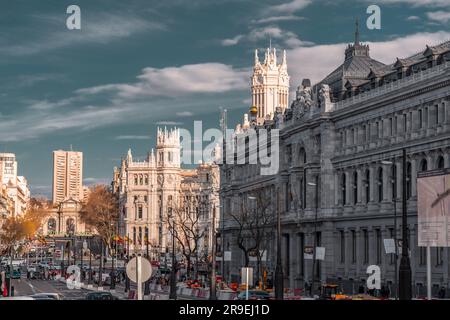 Madrid, Spanien - 19. FEBRUAR 2022: Die Banco de Espana ist die spanische Zentralbank. Gegründet in Madrid im Jahr 1782 von Karl III. In der Calle de Alca Stockfoto