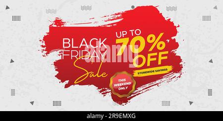 Black Friday Super Sale-Banner. Webbanner für Black friday-Angebote. Black-friday-Verkaufsposten. Rabattvorlage für Mega-Werbeaktion. Banner für Black-Friday-Angebote Stock Vektor