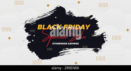 Black Friday Super Sale-Banner. Webbanner für Black friday-Angebote. Black-friday-Verkaufsposten. Rabattvorlage für Mega-Werbeaktion. Banner für Black-Friday-Angebote Stock Vektor