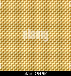 Hintergrund mit goldenem Gitter Nahtloses Muster Abstrakter 3D-Hintergrund Vektorgrafik mit goldenem Mosaik Tapetendesign Stock Vektor