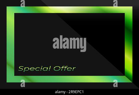 Lebendige Vorlage für Verkaufskarten Copy Space Werbeaktion Marketing Rabattveranstaltung mehrfarbiger rechteckiger Rahmen leuchtendes dekoratives Designelement Stock Vektor