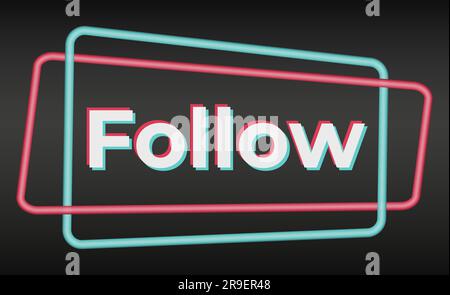 Aufkleber für ein beliebtes soziales Netzwerk. Schwarz-blau-pink modernes Social-Media-Design für Werbung. Horizontaler Bildrahmen Vektordarstellung isoliert Stock Vektor