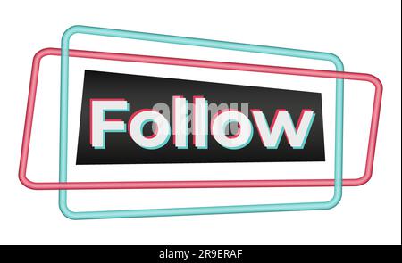 Aufkleber für ein beliebtes soziales Netzwerk. Schwarz-blau-pink modernes Social-Media-Design für Werbung. Horizontaler Bildrahmen Vektordarstellung isoliert Stock Vektor