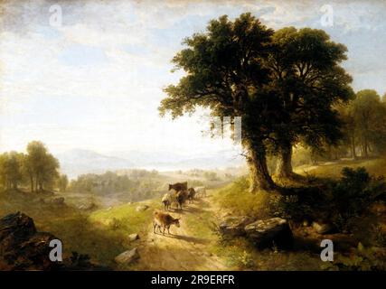 Flussszene von Asher Brown Durand (1896-1886), Öl auf Leinwand, 1854 Stockfoto