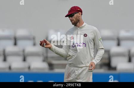 Northampton 26-Juni 2023 : Rob Keogh von Northamptonshire während des LV= Insurance County Championship Match zwischen Northamptonshire und Kent im County Ground Northampton England . Stockfoto