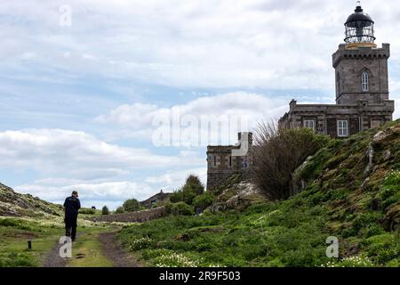 Robert Stevensons Leuchtturm, Isle of May, Firth of Forth, Schottland, Großbritannien Stockfoto