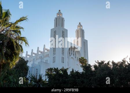 Die heilige Herzkathedrale im Art déco-Stil im Zentrum von Casablanca, Marokko Stockfoto